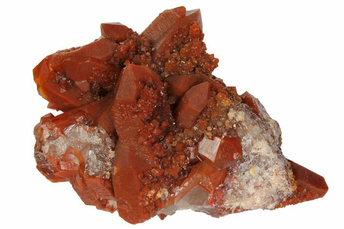 Sparkly, Red Quartz Crystal Cluster - Morocco #173912